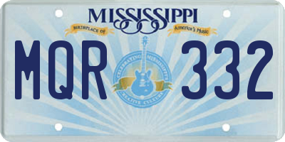 MS license plate MQR332