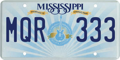 MS license plate MQR333