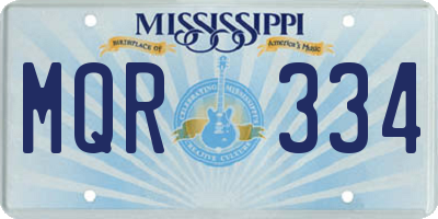 MS license plate MQR334