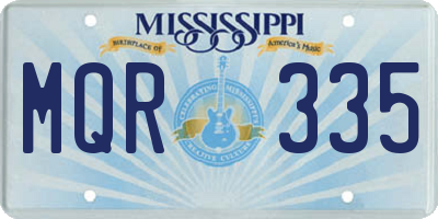 MS license plate MQR335
