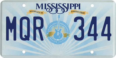 MS license plate MQR344