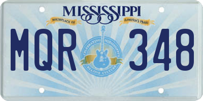 MS license plate MQR348