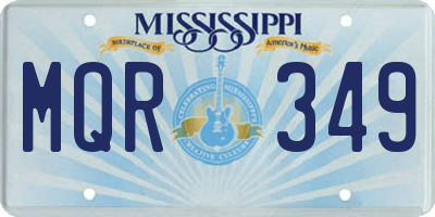 MS license plate MQR349
