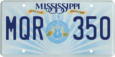MS license plate MQR350