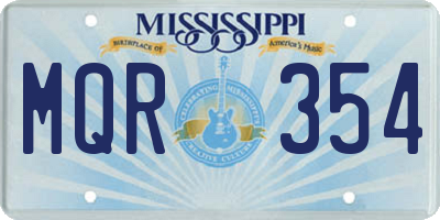 MS license plate MQR354