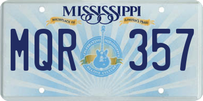 MS license plate MQR357