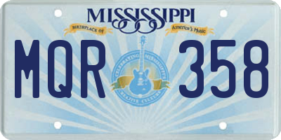 MS license plate MQR358