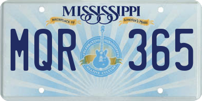 MS license plate MQR365