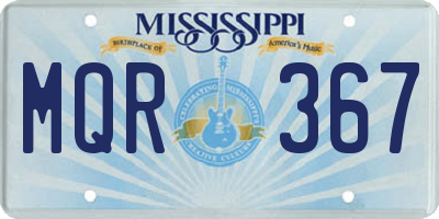 MS license plate MQR367