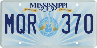 MS license plate MQR370