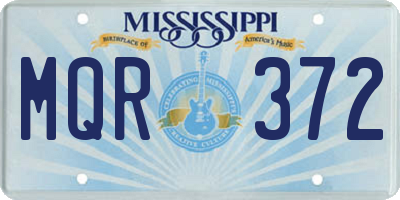 MS license plate MQR372