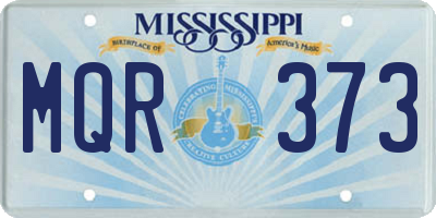 MS license plate MQR373
