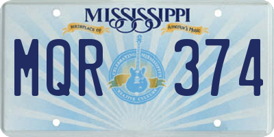 MS license plate MQR374