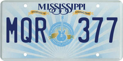 MS license plate MQR377