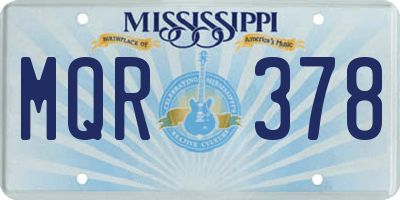 MS license plate MQR378