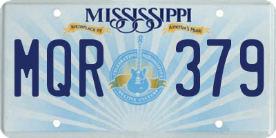 MS license plate MQR379