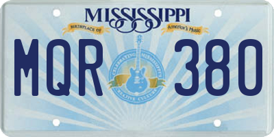 MS license plate MQR380