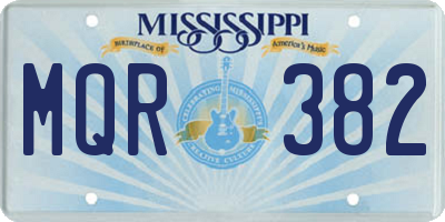 MS license plate MQR382