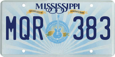 MS license plate MQR383