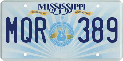 MS license plate MQR389