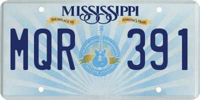 MS license plate MQR391
