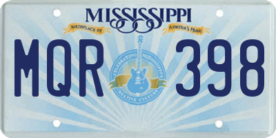 MS license plate MQR398