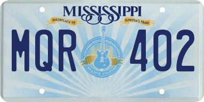 MS license plate MQR402