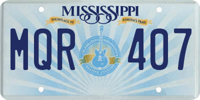 MS license plate MQR407