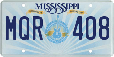 MS license plate MQR408