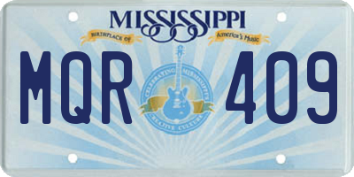 MS license plate MQR409