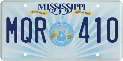MS license plate MQR410