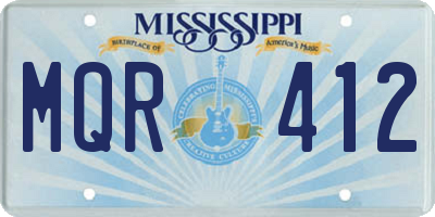 MS license plate MQR412