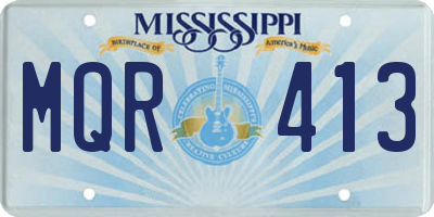 MS license plate MQR413