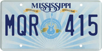 MS license plate MQR415