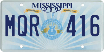 MS license plate MQR416