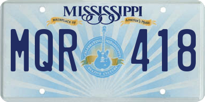 MS license plate MQR418