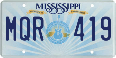 MS license plate MQR419