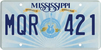 MS license plate MQR421
