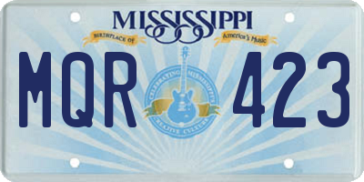 MS license plate MQR423