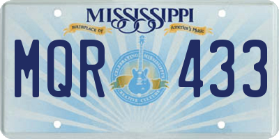 MS license plate MQR433