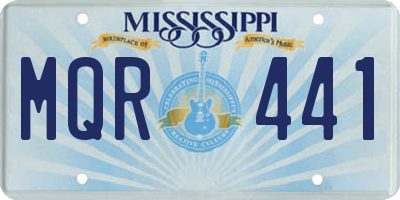 MS license plate MQR441
