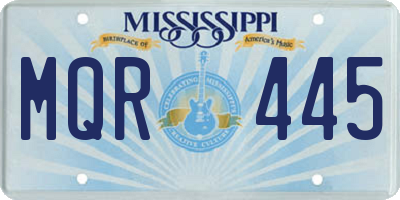 MS license plate MQR445