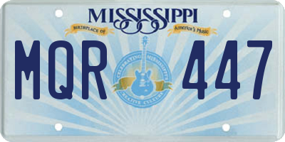 MS license plate MQR447