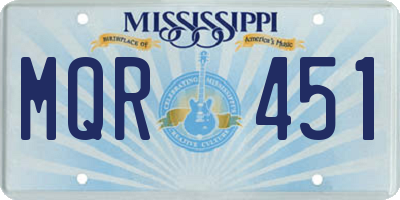 MS license plate MQR451