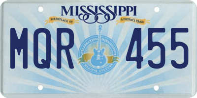 MS license plate MQR455