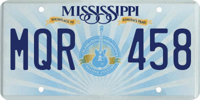 MS license plate MQR458