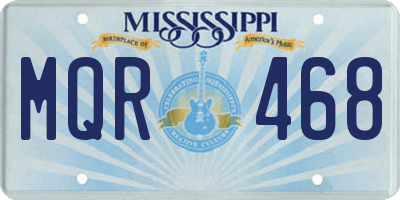 MS license plate MQR468