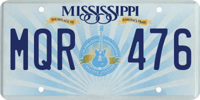 MS license plate MQR476