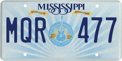 MS license plate MQR477
