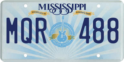 MS license plate MQR488